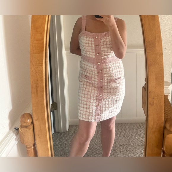 Storia Pink and White Buttoned Sheath Dress size M - Picture 1 of 8